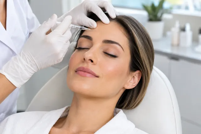 Neurotoxin injection on the forehead