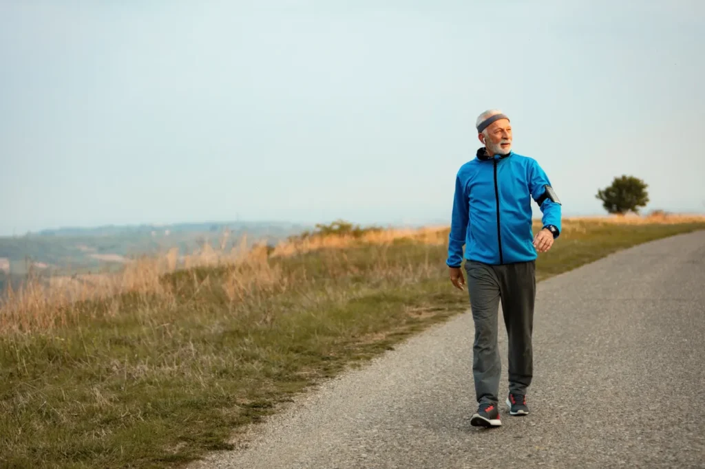 Man walking on a countryside path